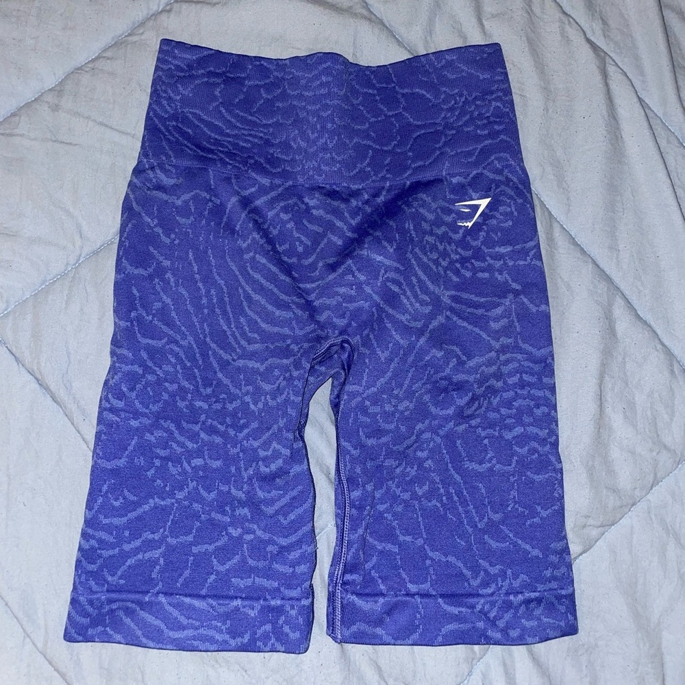 Gymshark Adapt Animal Seamless Set - Court Blue - Small Top, XS Bottom